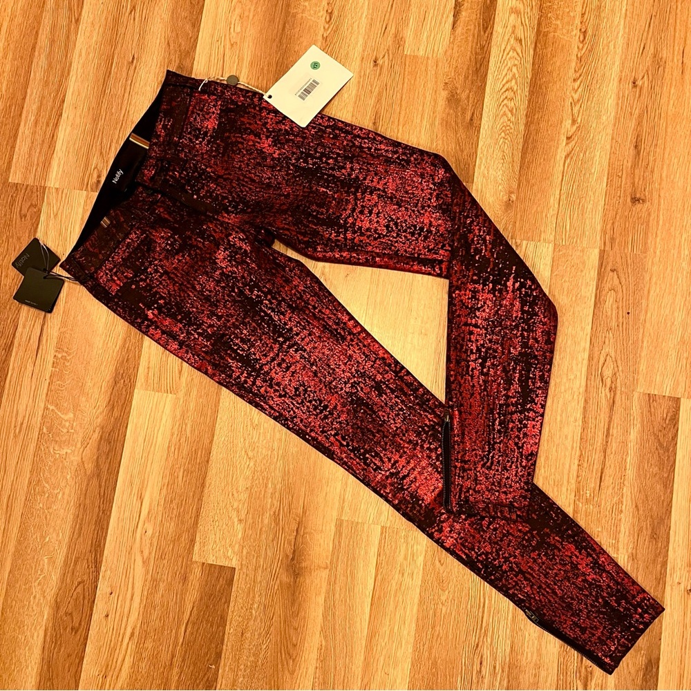 Stunning coated red metallic jeans by Notify, 24